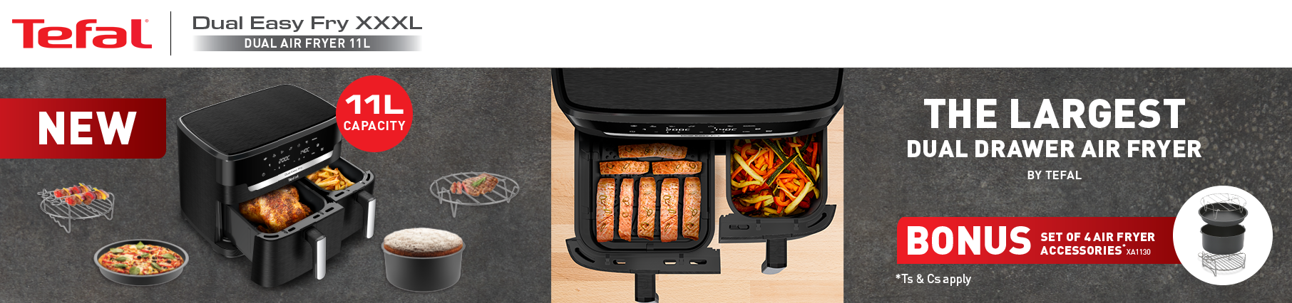 Bonus Easy Fry XXL Accessories With Tefal Dual Easy Fry XXXL